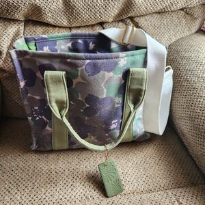 Floral Canvas Camo Tote Bag